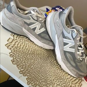 New Balance Light Gray and White Running Shoes